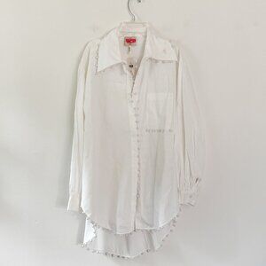 Anthropologie x Me Me Me // White Pearl Button Down Tunic Dress STAINED NWT M